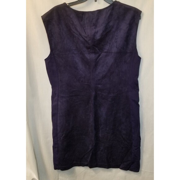 BCBG Max Azria "Karlee" Navy Blue Vegan Suede Mini Dress, Size Large - Picture 6 of 11